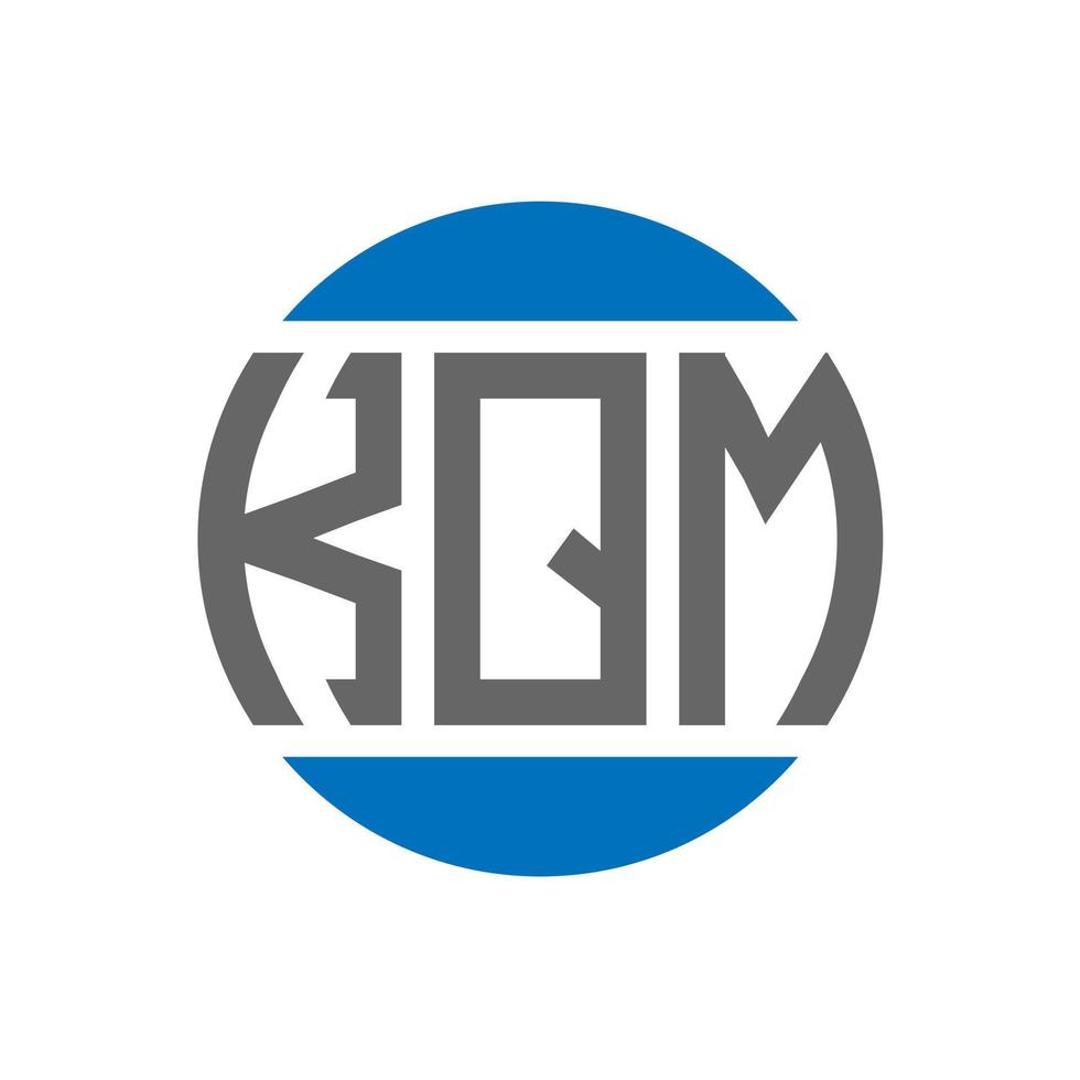 diseño de logotipo de letra kqm sobre fondo blanco. concepto de logotipo de círculo de iniciales creativas kqm. diseño de letras kqm. vector