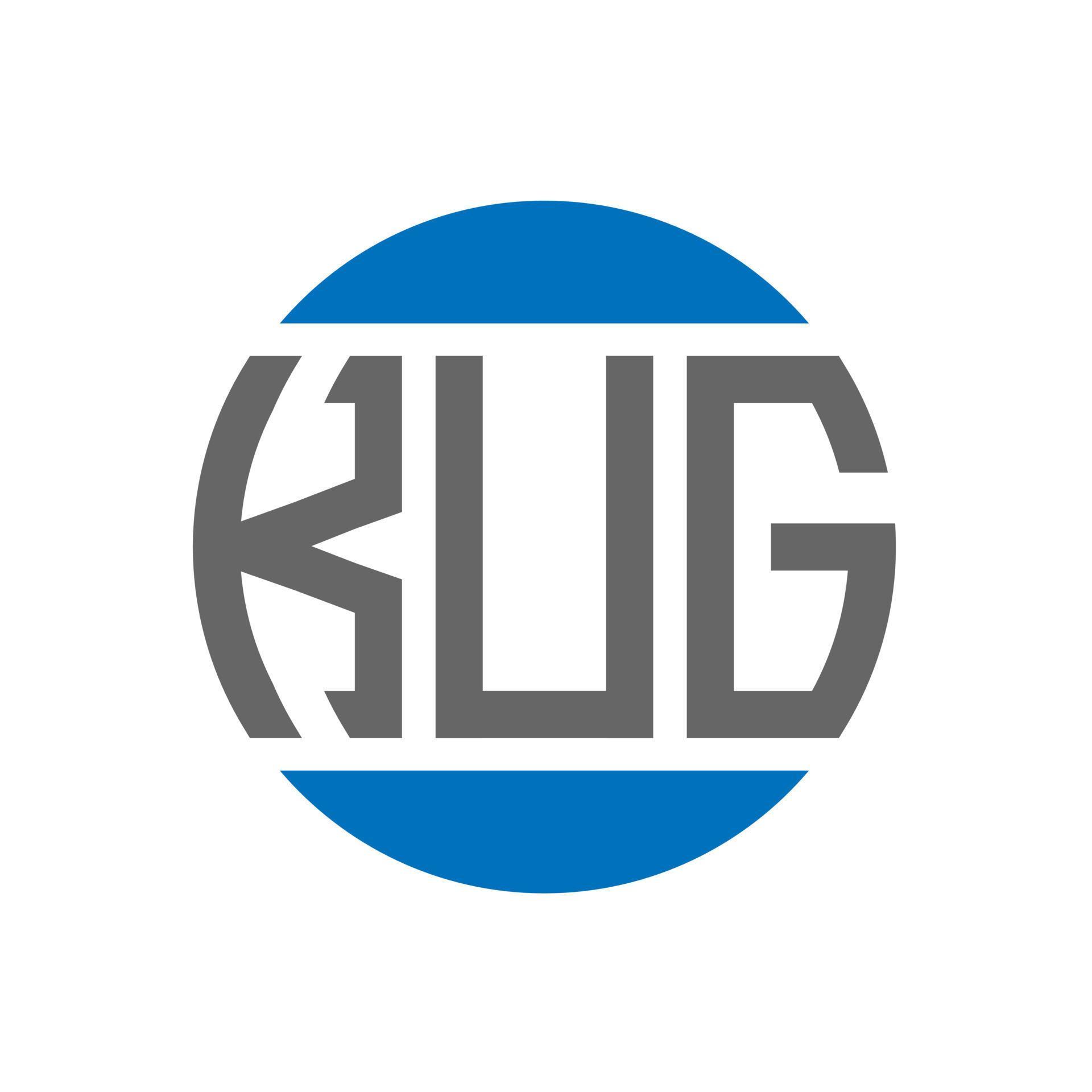 KUG letter logo design on white background. KUG creative initials