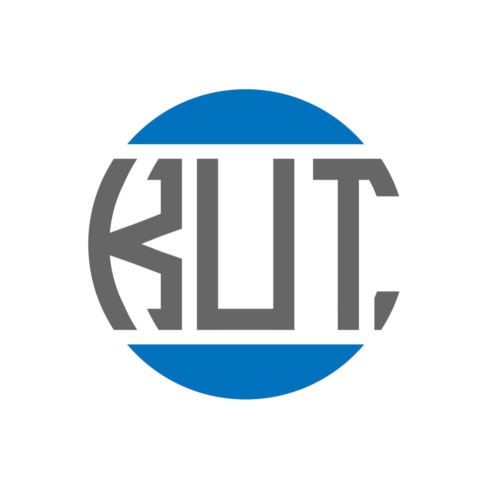 diseño de logotipo de letra kut sobre fondo blanco. concepto de logotipo de círculo de iniciales creativas de kut. diseño de letras kut. vector