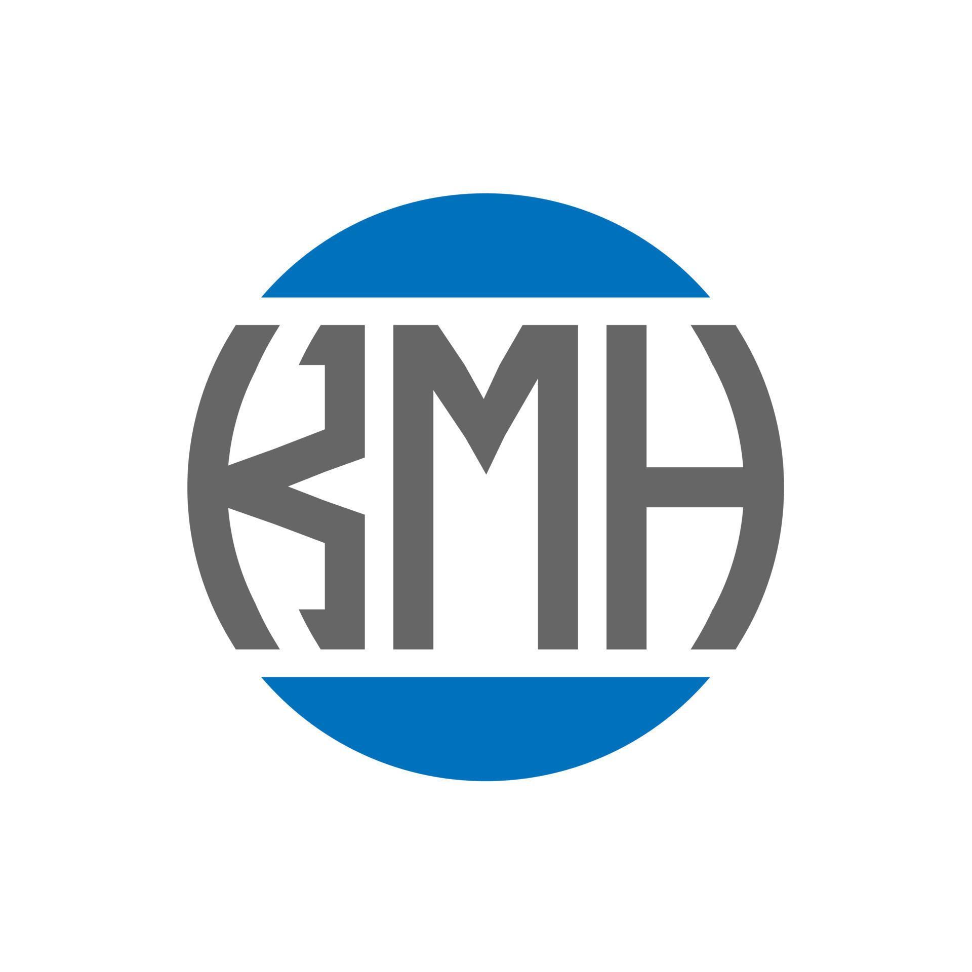 KMH letter logo design on white background. KMH creative initials