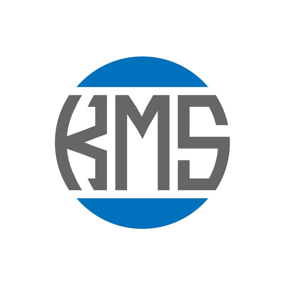 diseño de logotipo de letra kms sobre fondo blanco. concepto de logotipo de círculo de iniciales creativas kms. diseño de letras kms. vector
