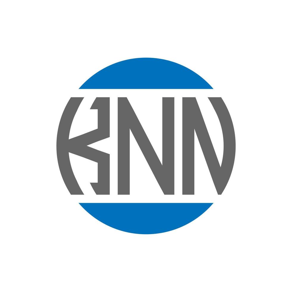diseño de logotipo de letra knn sobre fondo blanco. concepto de logotipo de círculo de iniciales creativas knn. diseño de letras knn. vector