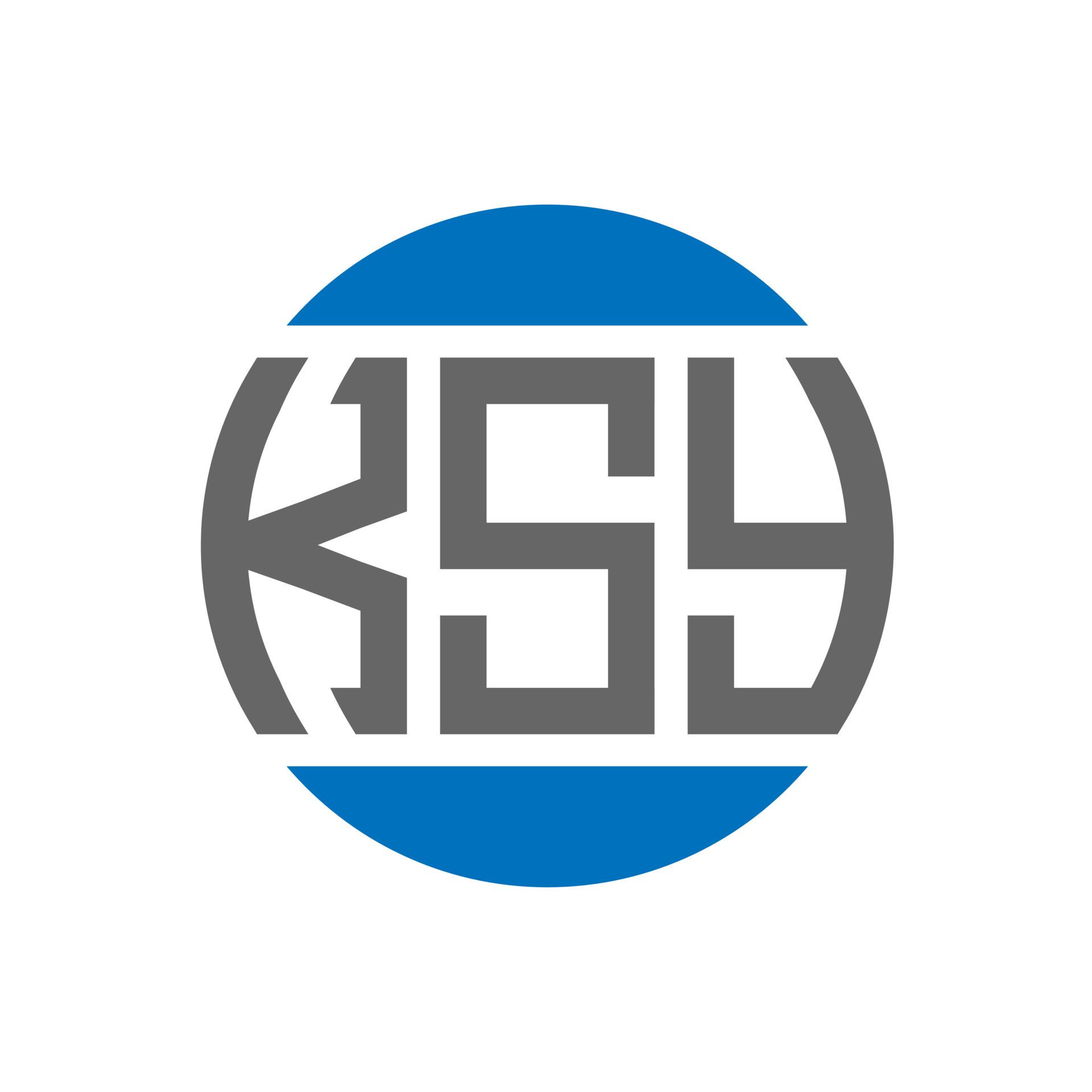 KSY letter logo design on white background. KSY creative initials