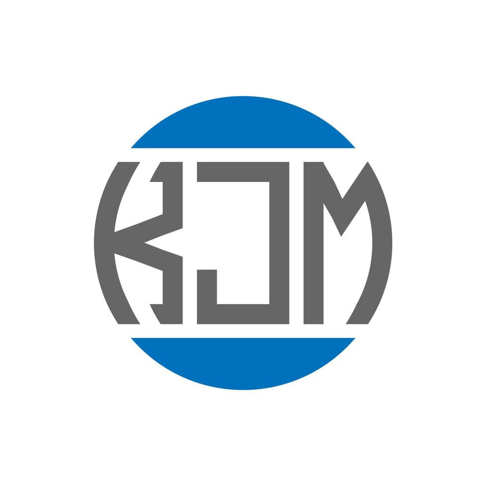 KJM letter logo design on white background. KJM creative initials circle logo concept. KJM letter design. vector