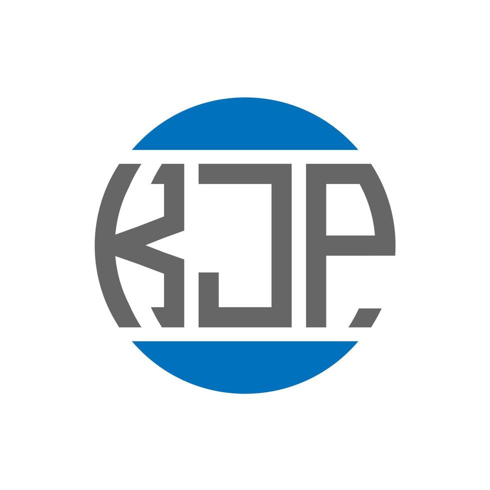 diseño de logotipo de letra kjp sobre fondo blanco. concepto de logotipo de círculo de iniciales creativas kjp. diseño de letras kjp. vector