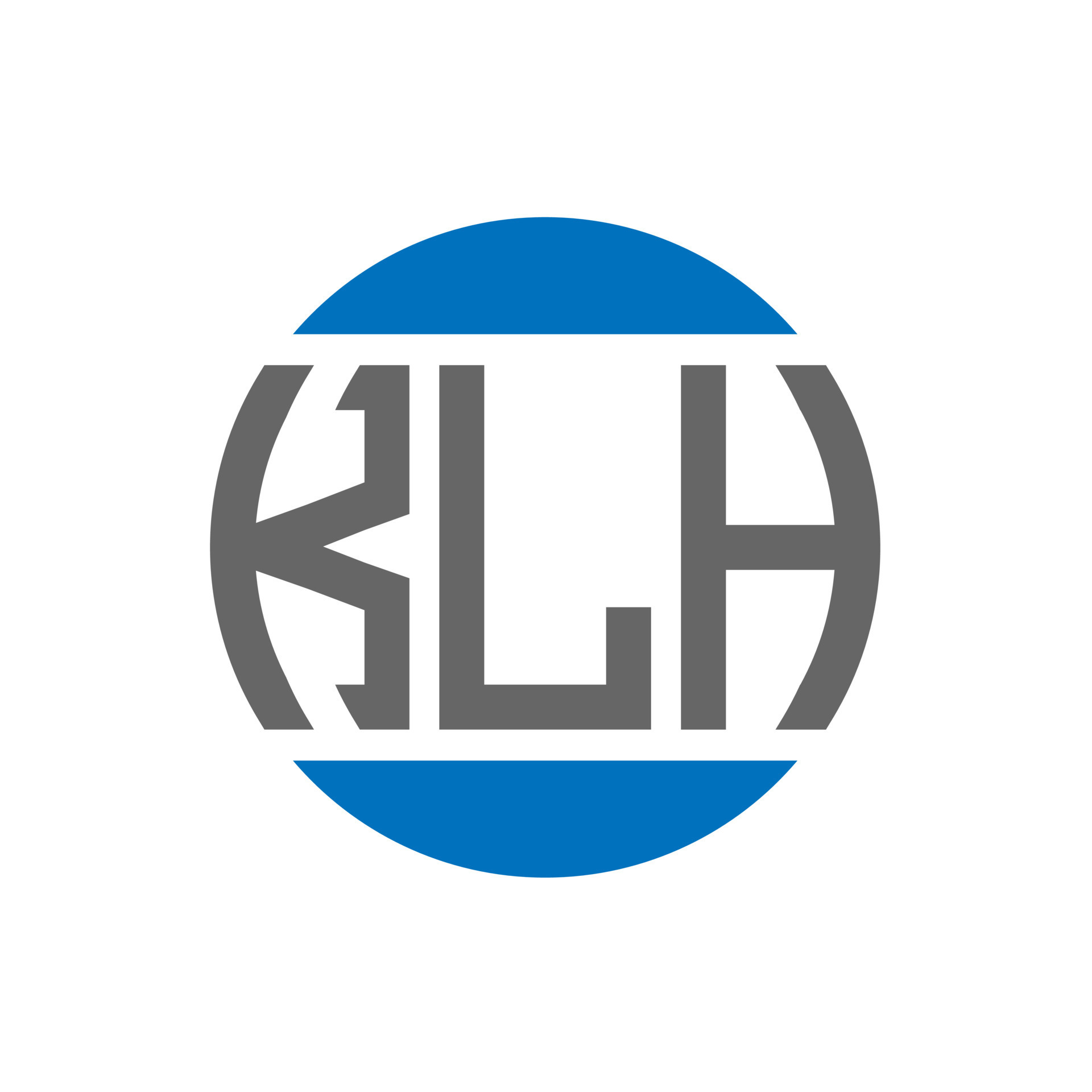 KLH letter logo design on white background. KLH creative initials