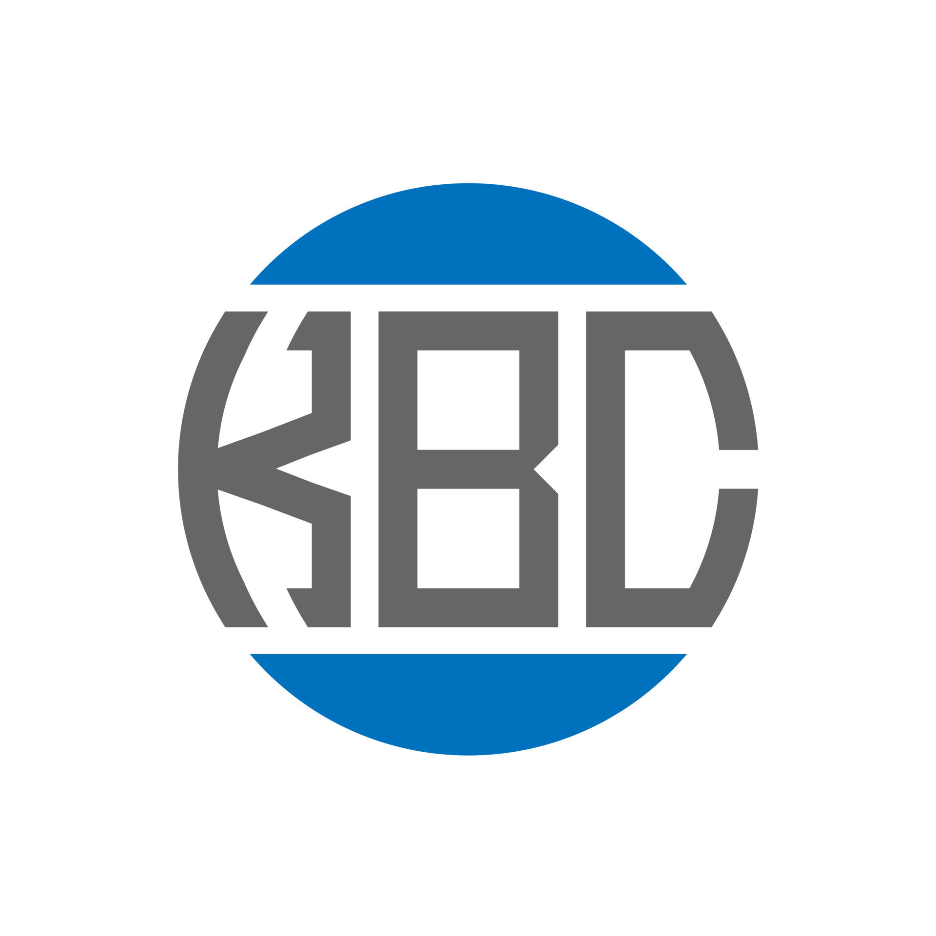 KBC letter logo design on white background. KBC creative initials