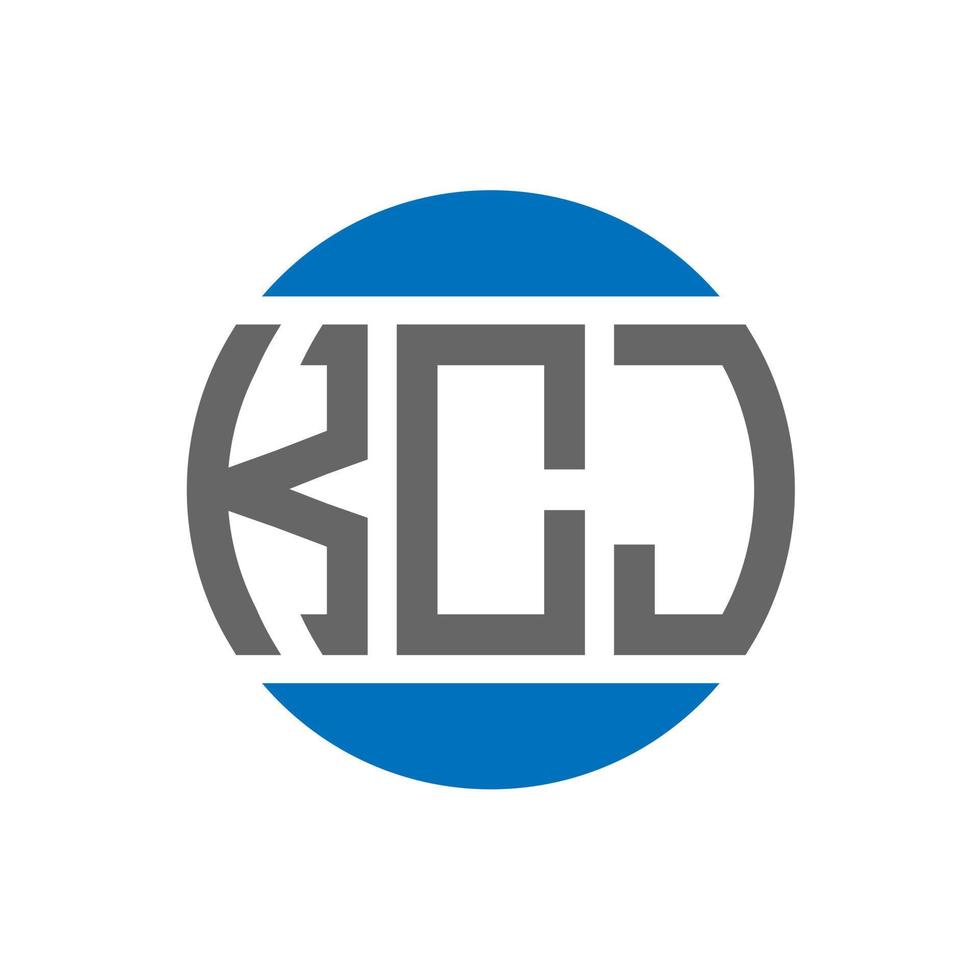 KCJ letter logo design on white background. KCJ creative initials circle logo concept. KCJ letter design. vector
