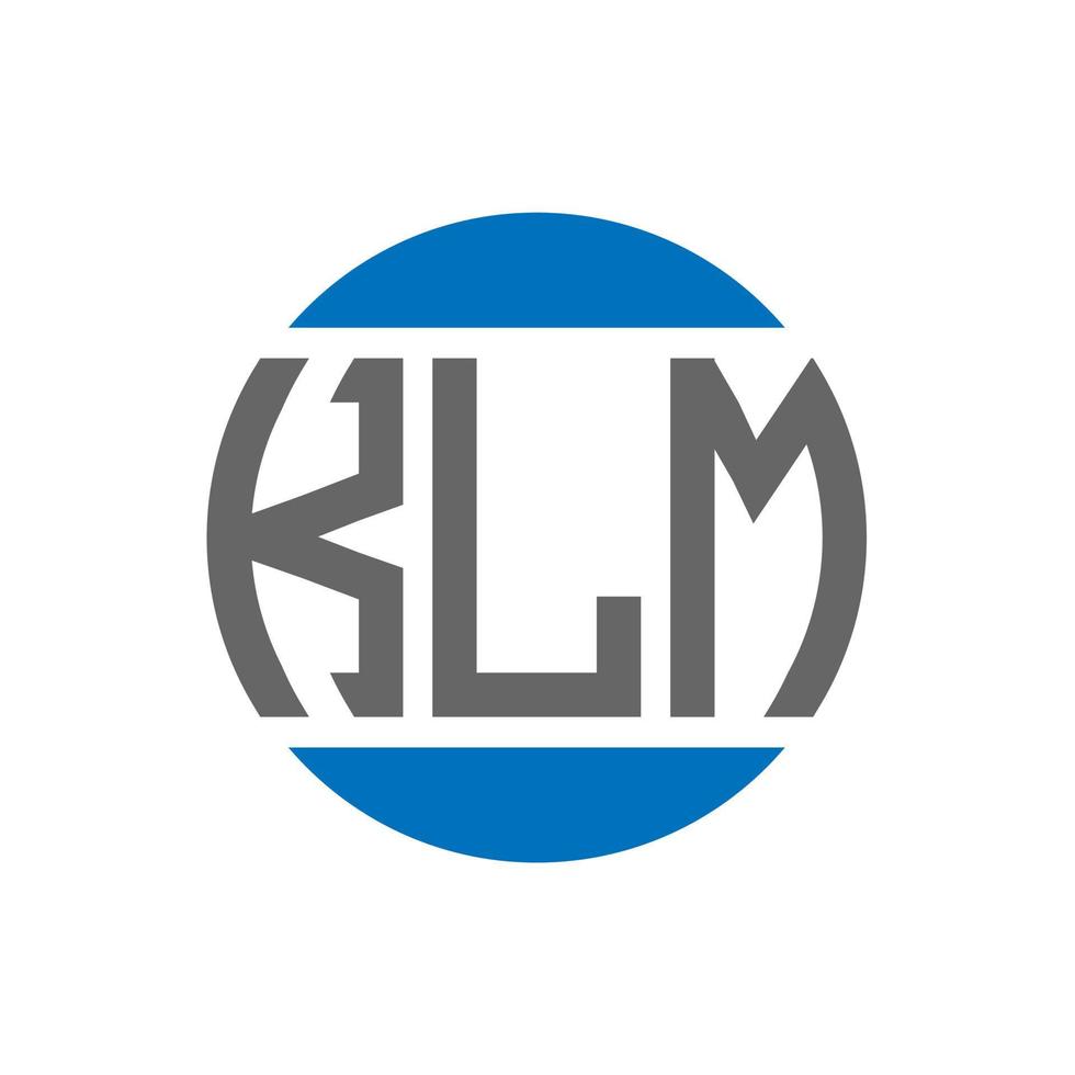 diseño de logotipo de letra klm sobre fondo blanco. concepto de logotipo de círculo de iniciales creativas de klm. diseño de letras klm. vector