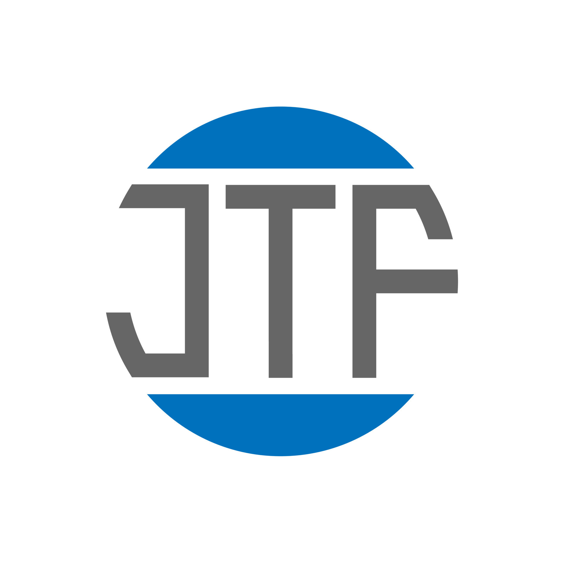 diseño de logotipo de letra jtf sobre fondo blanco. concepto de