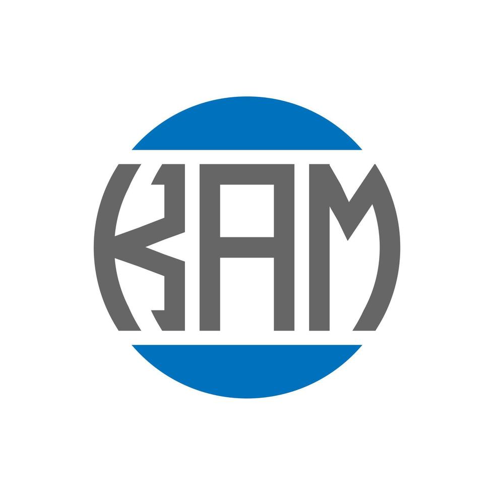 diseño de logotipo de letra kam sobre fondo blanco. concepto de logotipo de círculo de iniciales creativas kam. diseño de letras kam. vector