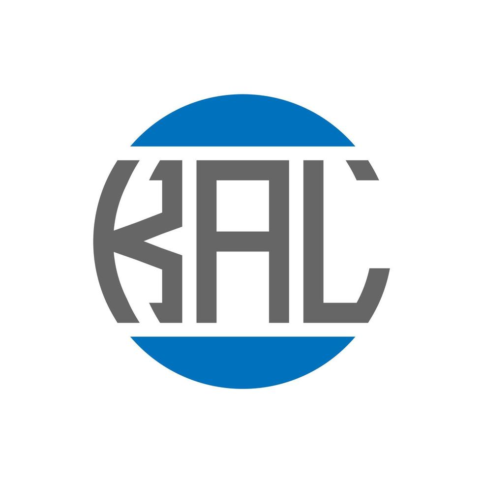 diseño de logotipo de letra kal sobre fondo blanco. concepto de logotipo de círculo de iniciales creativas kal. diseño de letras kal. vector