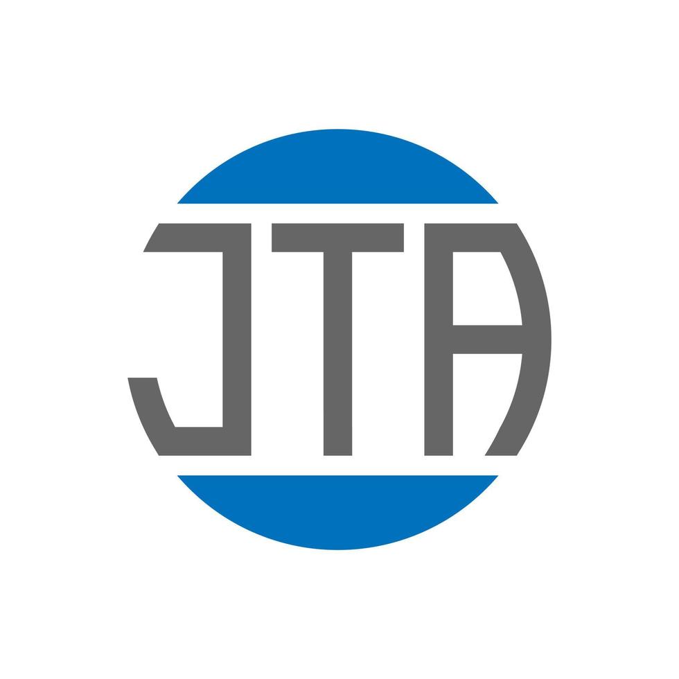 diseño de logotipo de letra jta sobre fondo blanco. concepto de logotipo de círculo de iniciales creativas jta. diseño de letra jta. vector