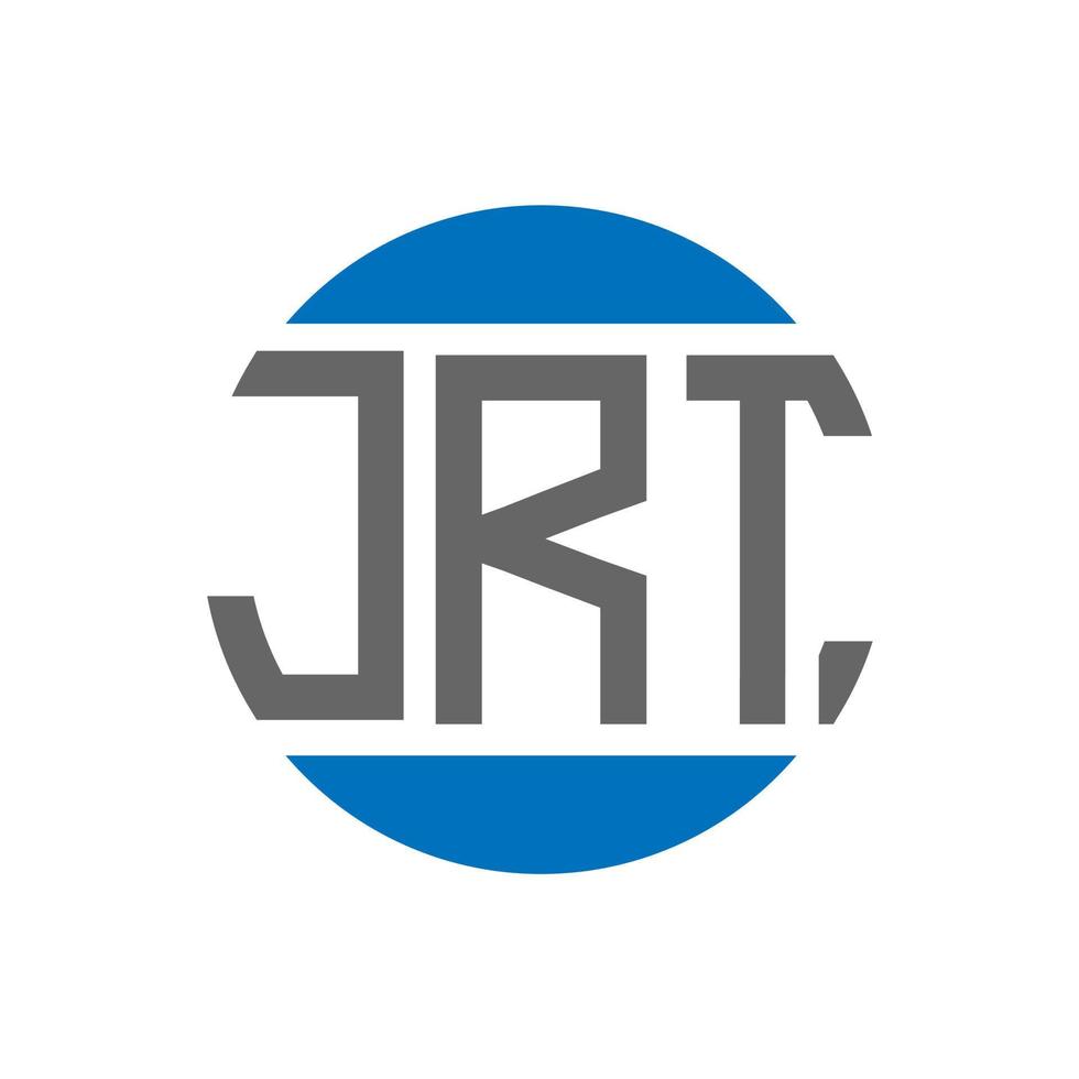 diseño de logotipo de letra jrt sobre fondo blanco. concepto de logotipo de círculo de iniciales creativas jrt. diseño de letras jrt. vector