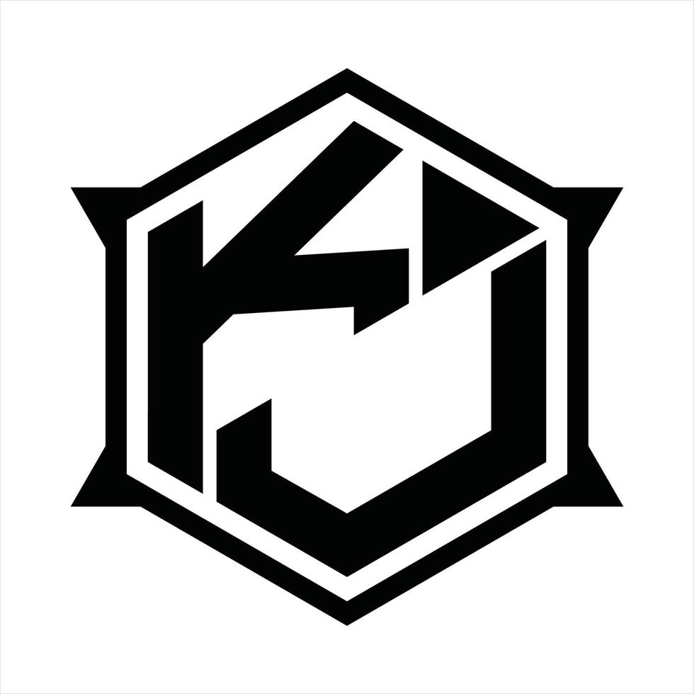 KJ Logo monogram design template vector