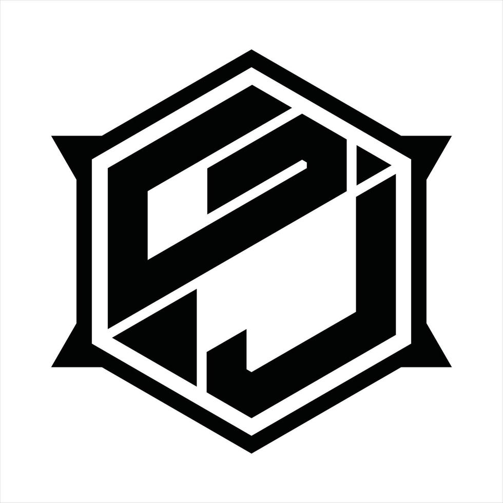 GJ Logo monogram design template vector