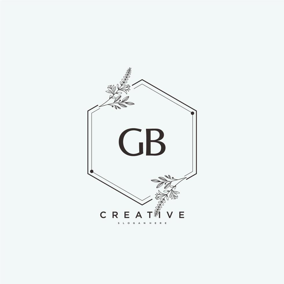 arte del logotipo inicial del vector de belleza gb, logotipo de escritura a mano de firma inicial, boda, moda, joyería, boutique, floral y botánica con plantilla creativa para cualquier empresa o negocio.