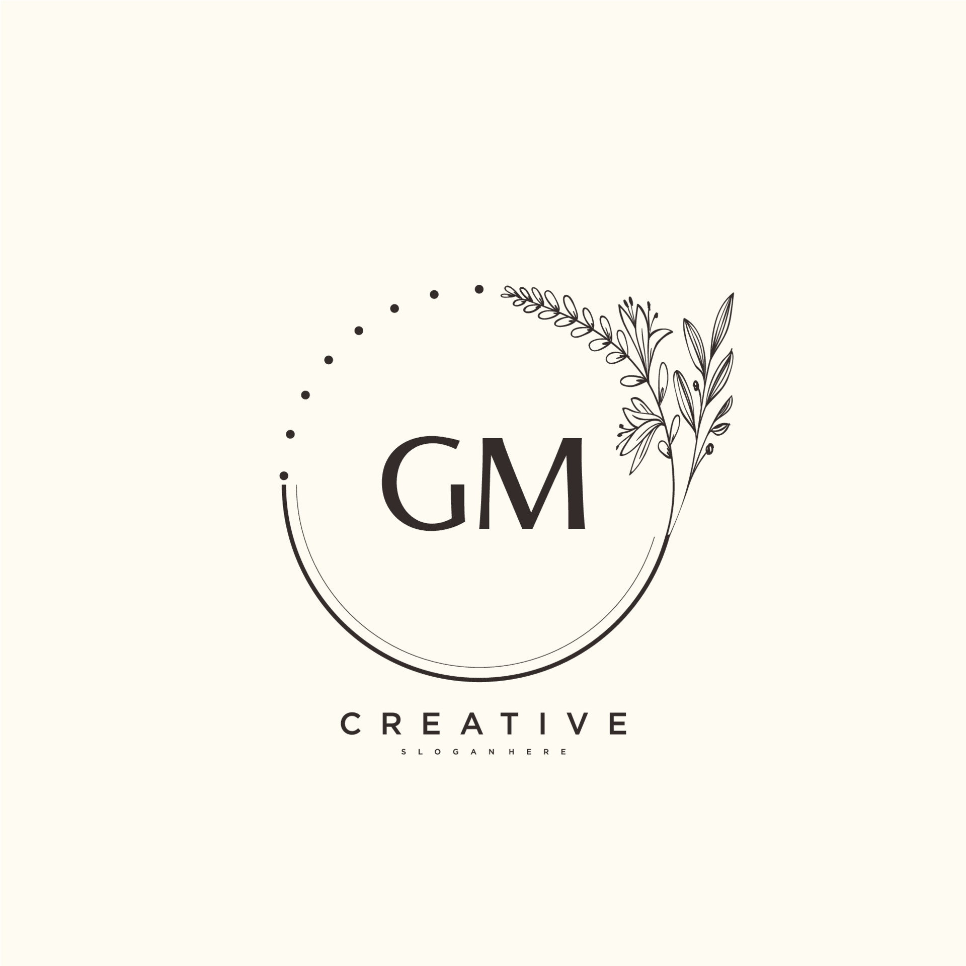 Initial Circle GM Letter Logo Creative Typography Vector Template