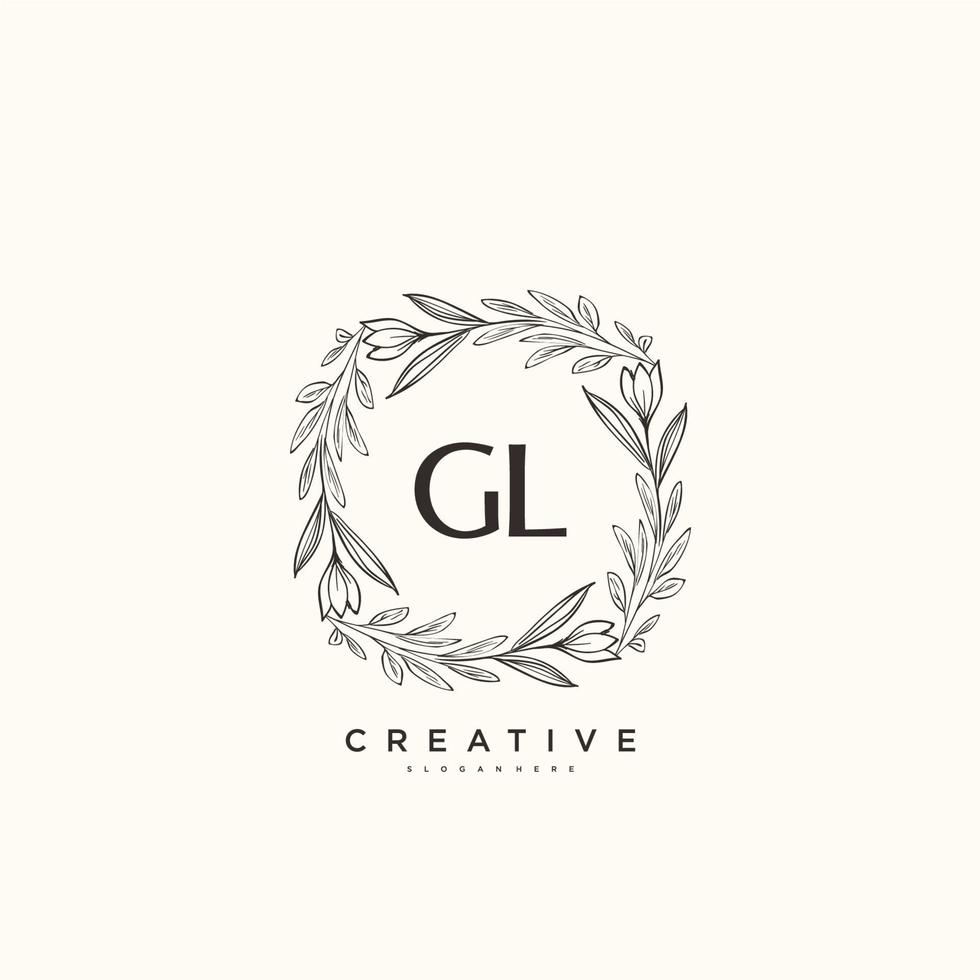 arte del logotipo inicial del vector de belleza gl, logotipo de escritura a mano de firma inicial, boda, moda, joyería, boutique, floral y botánica con plantilla creativa para cualquier empresa o negocio.