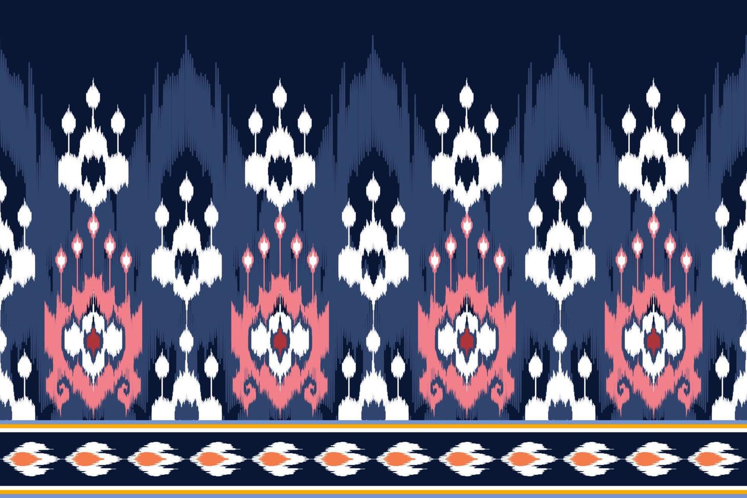 Ikat ethnic seamless pattern decoration design. Aztec fabric carpet boho mandalas textile wallpaper. Tribal native motif ornaments African American folk traditional embroidery vector