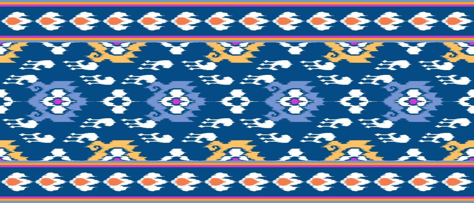 diseño de decoración de patrones sin fisuras étnicos ikat. alfombra de tela azteca boho mandalas papel tapiz textil. adornos de motivos nativos tribales vector de bordado tradicional afroamericano