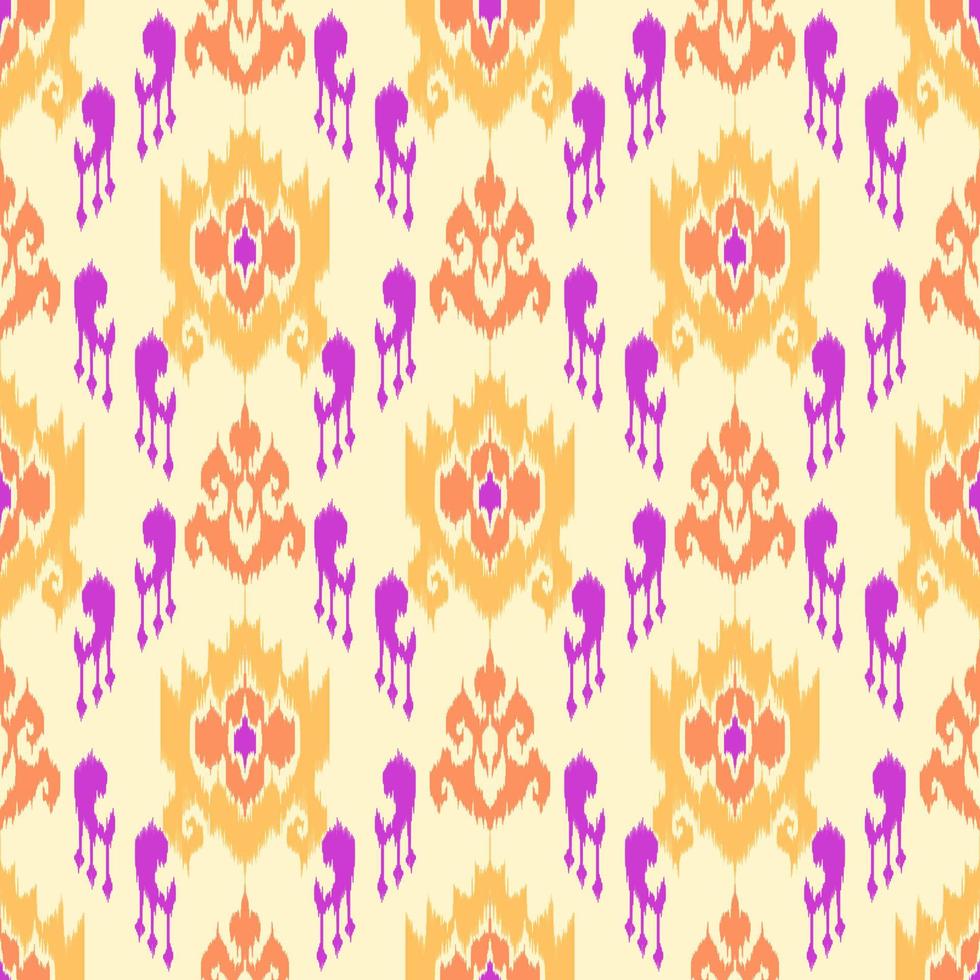 Ikat ethnic seamless pattern decoration design. Aztec fabric carpet boho mandalas textile wallpaper. Tribal native motif ornaments African American folk traditional embroidery vector
