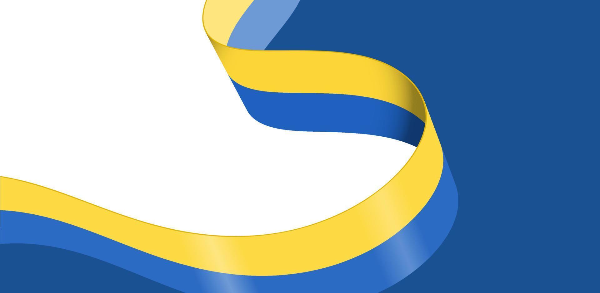 vector banner abstracto cinta azul y amarilla bandera de ucrania y lugar para texto