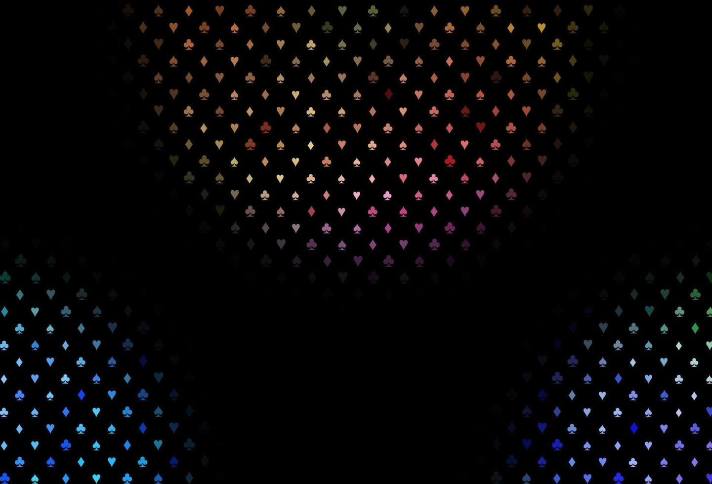 Dark multicolor, rainbow vector texture with playing cards.