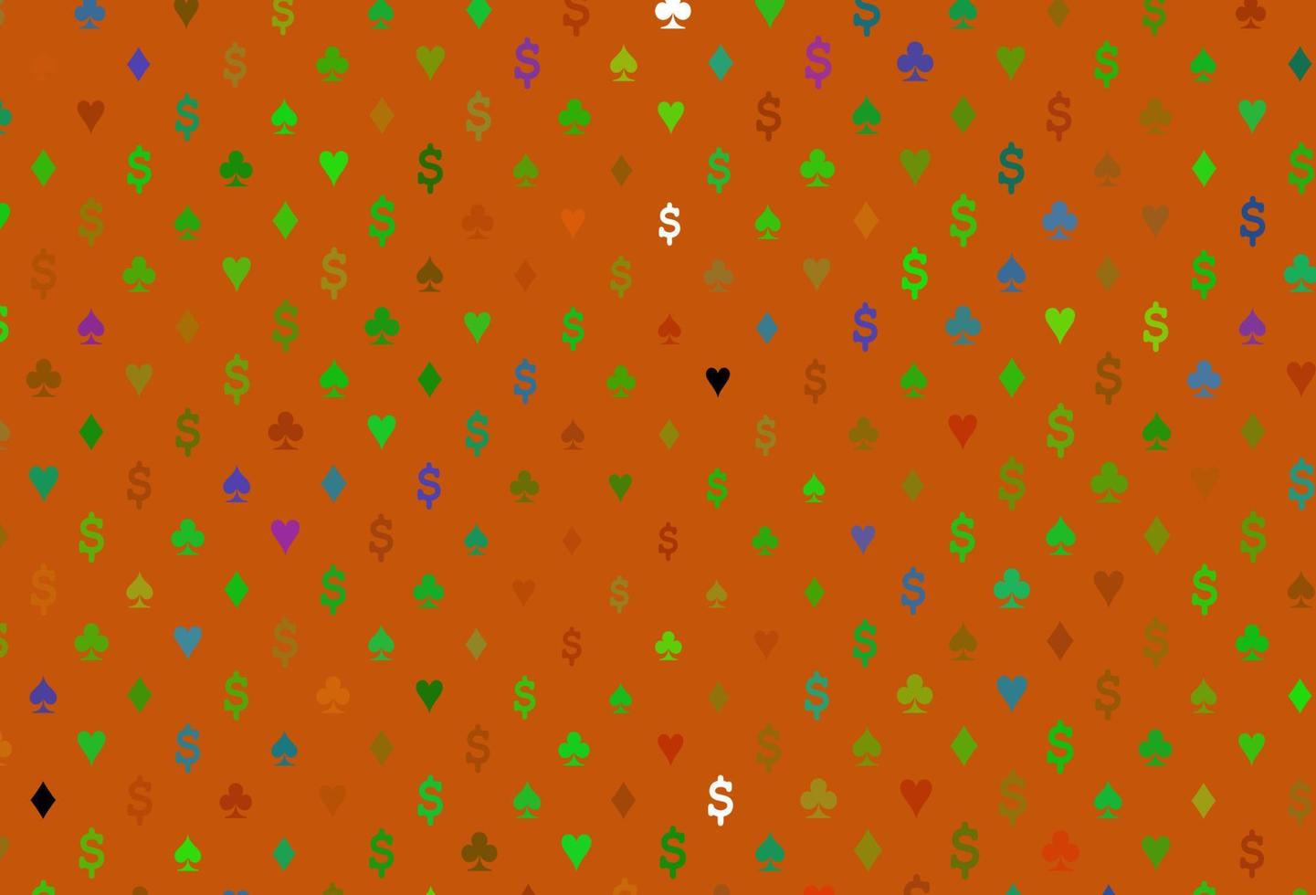 Light multicolor, rainbow vector pattern with symbol of cards.