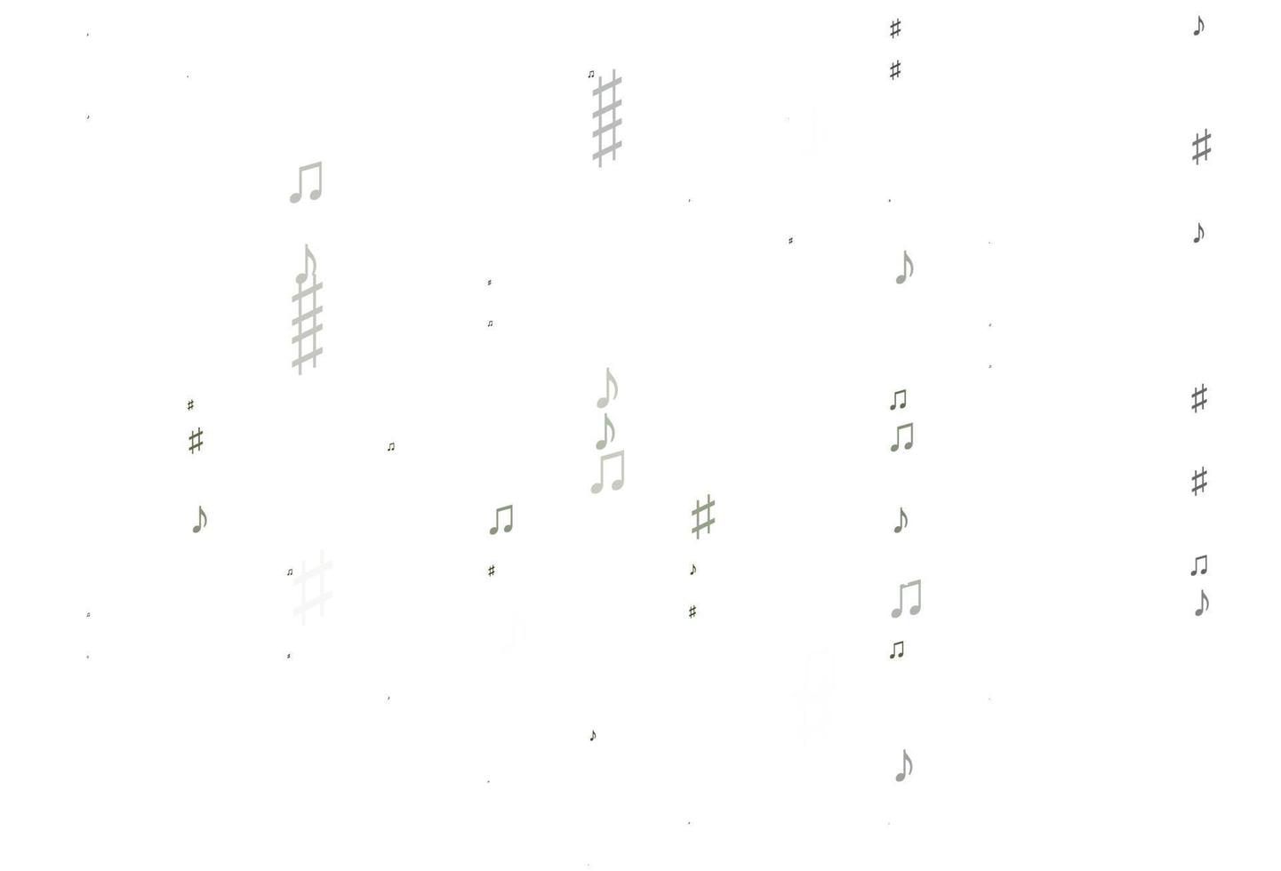 textura de vector verde claro con notas musicales.