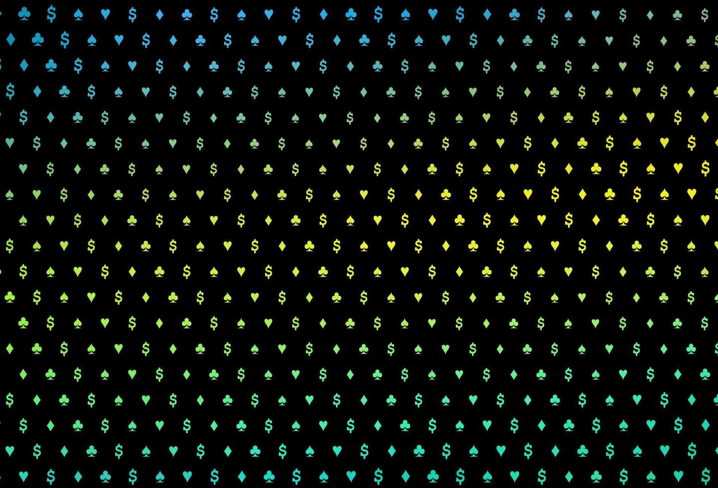 Fondo de vector azul oscuro, amarillo con signos de tarjetas.