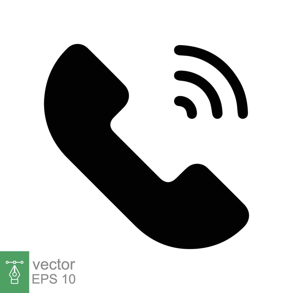 icono de teléfono estilo plano sencillo. llamada, receptor, línea directa, auricular, concepto de soporte de contacto. ilustración vectorial aislado sobre fondo blanco. eps 10. vector