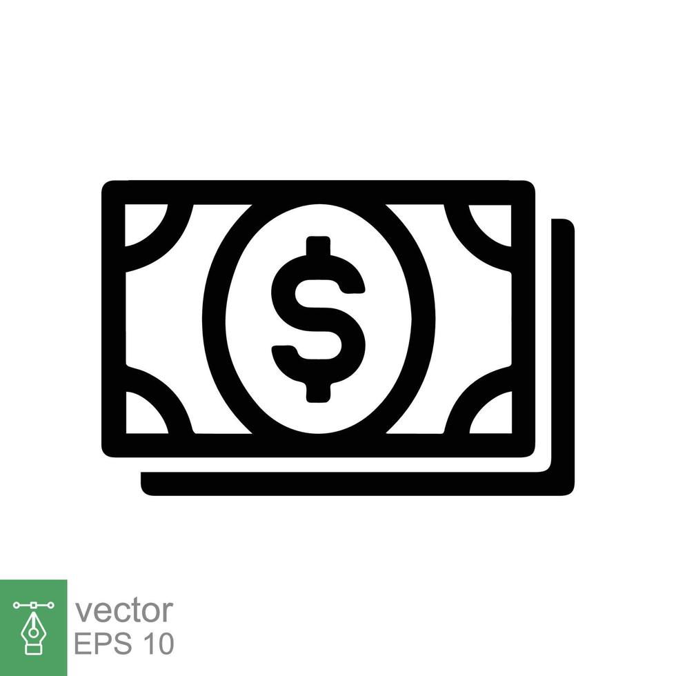 Dollar icon. Money sign, dollar paper bills, cash, financial and banking, business concept. Simple flat style. Vector illustration isolated on white background. EPS 10.