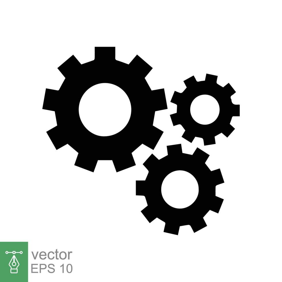 Gear icon. Cog, wheel, cogwheel, mechanism, engineering, mechanical, industry, technology concept. Simple flat style. Vector illustration design isolated on white background. EPS 10.