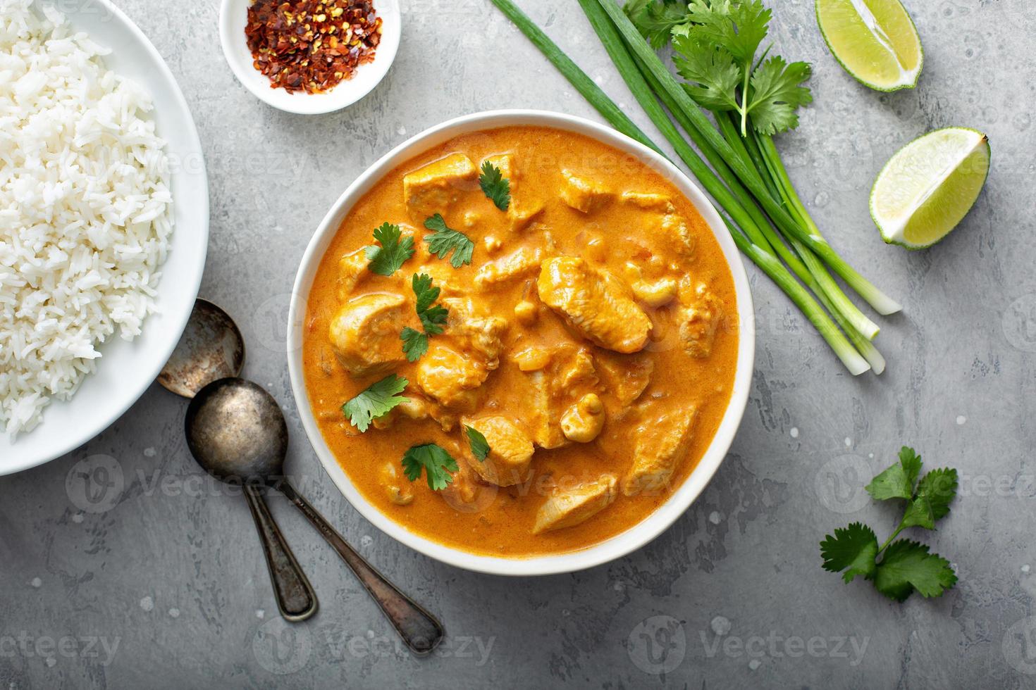 Chicken and cashew red curry photo