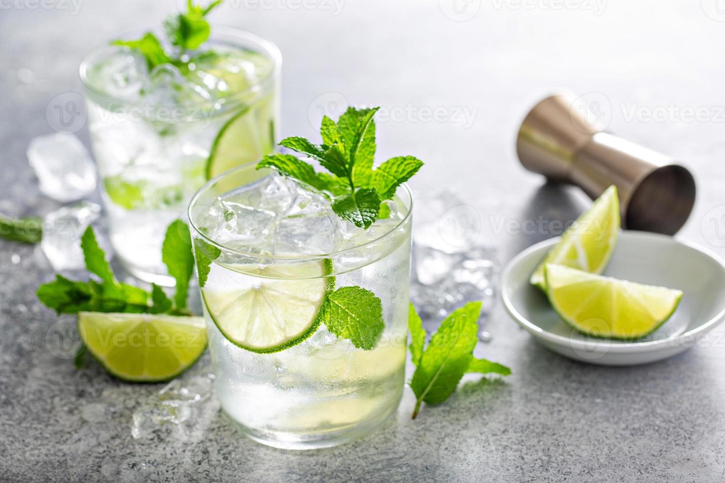 Refreshing summer mojito cocktail photo