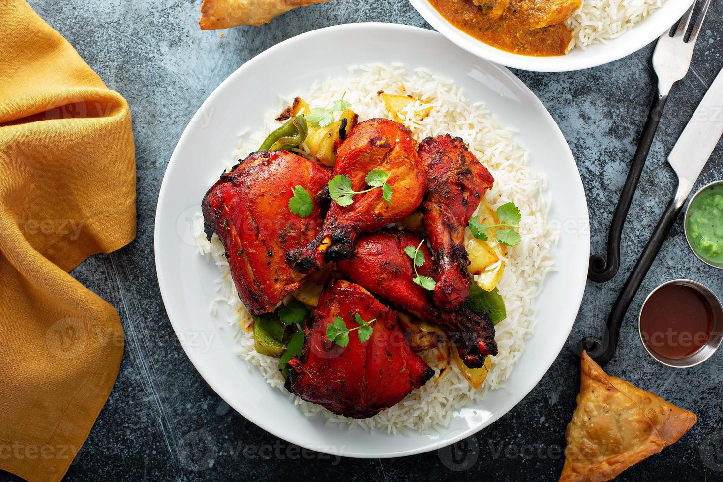 Whole tandoori chicken photo