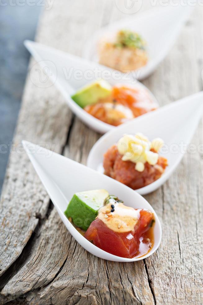 Asian inspired raw fish appetizer photo