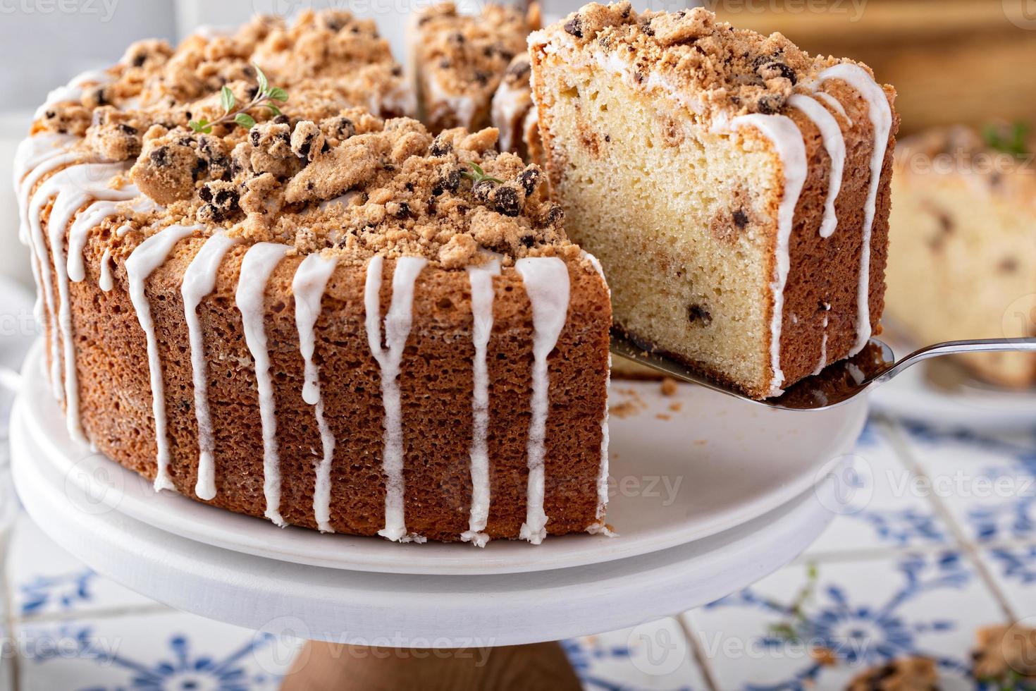 Chocolate chip cookie pound cake made in a tube pan 16212766 Stock