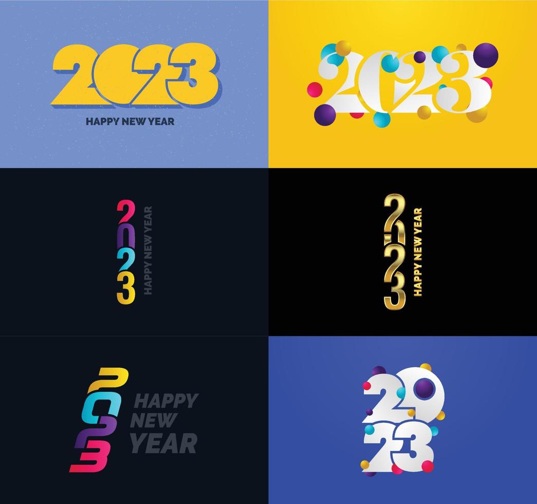 Big Set of 2023 Happy New Year logo text design 2023 number design template vector