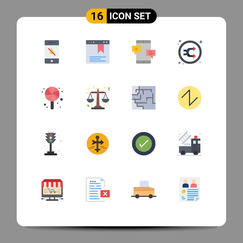 Modern Set of 16 Flat Colors and symbols such as birthday random community music arrow Editable Pack of Creative Vector Design Elements