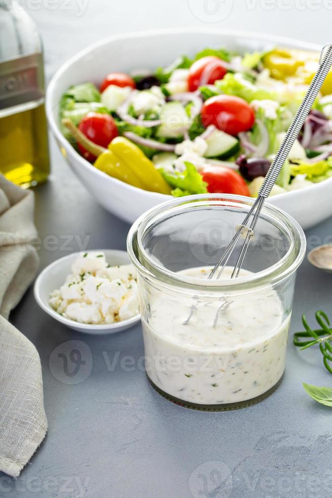 Homemade ranch dressing with feta photo