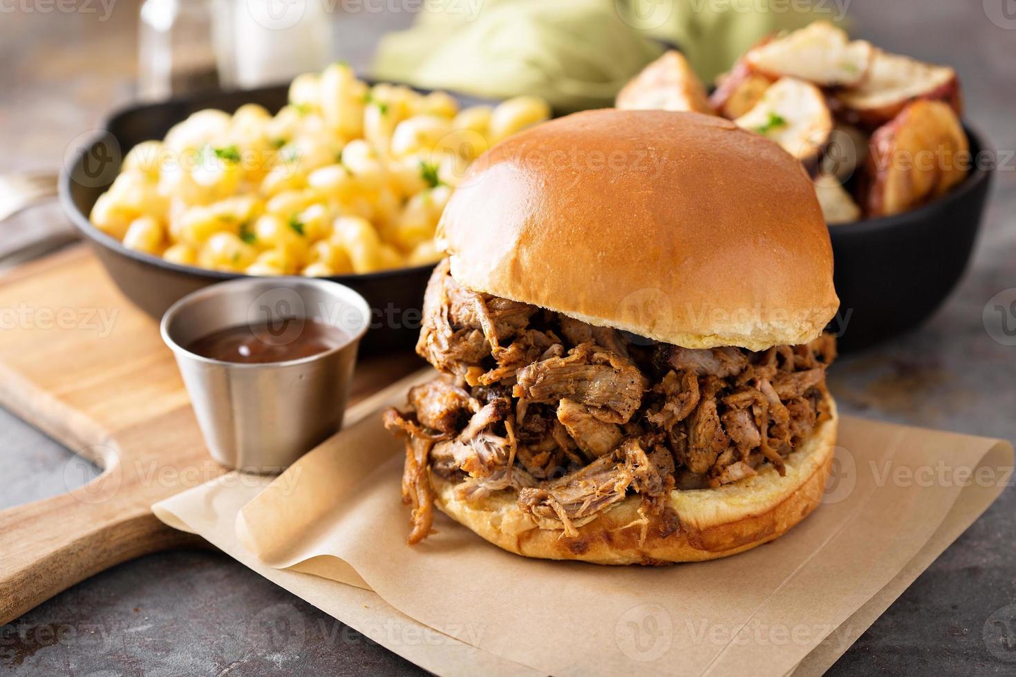 Pulled pork sandwich photo