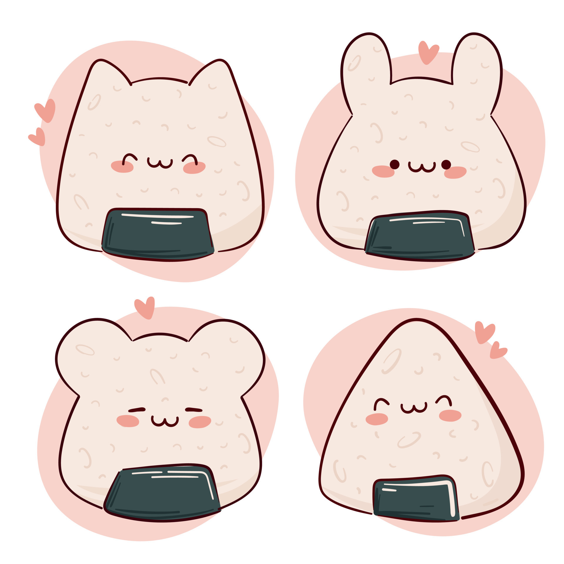 Draw funny kawaii Japanese onigiri rice balls with nori vector illustration. Japanese asian food, cooking, menu concept. Doodle cartoon style. 16213297 Vector Art at Vecteezy Draw funny kawaii Japanese onigiri rice balls with nori vector illustration. Japanese asian food, cooking, menu concept. Doodle cartoon style. 16213297 Vector Art at Vecteezy