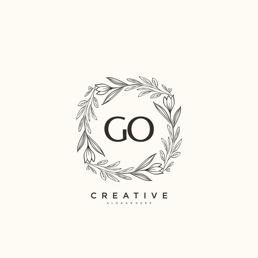 GO Beauty vector initial logo art, handwriting logo of initial signature, wedding, fashion, jewerly, boutique, floral and botanical with creative template for any company or business.