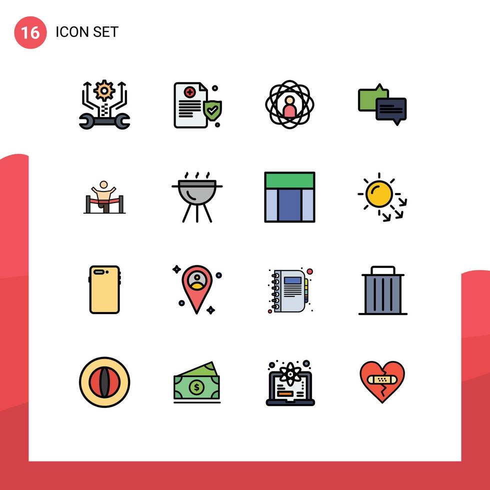 16 Creative Icons Modern Signs and Symbols of finish winner development message chat Editable Creative Vector Design Elements