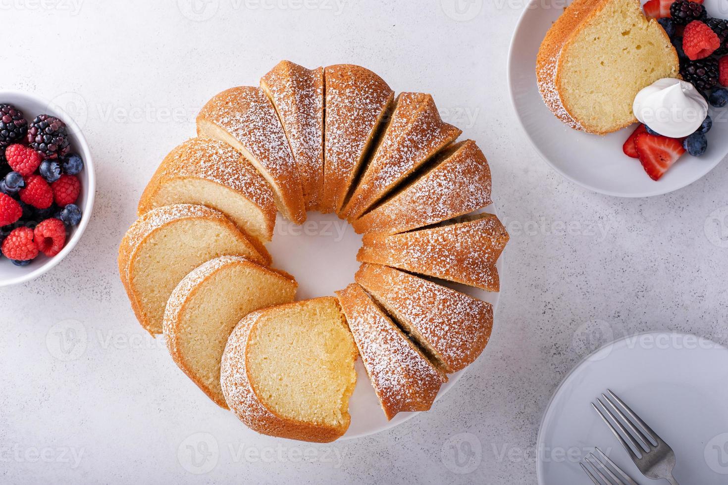 Pound cake, traditional vanilla or sour cream flavor photo