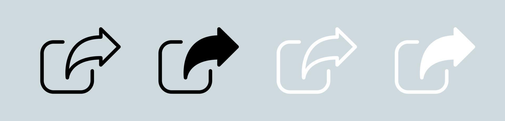 Share icon set in black and white. Link signs vector illustration.