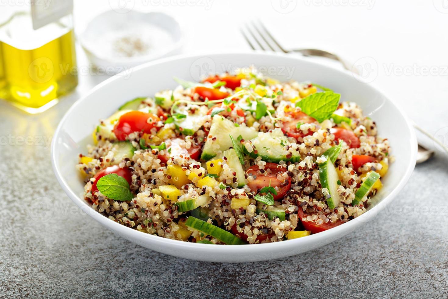 Fresh quinoa tabbouleh salad photo