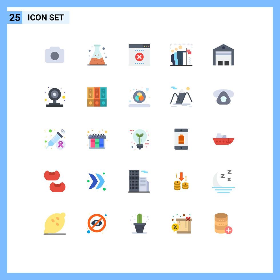25 User Interface Flat Color Pack of modern Signs and Symbols of shipping delivery seo position win Editable Vector Design Elements